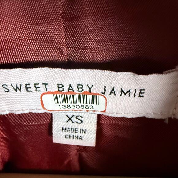 Sweet Baby Jamie Ruby Red Zip Up Long Sleeve Midi Winter Puffer Coat Size XS - Picture 12 of 15